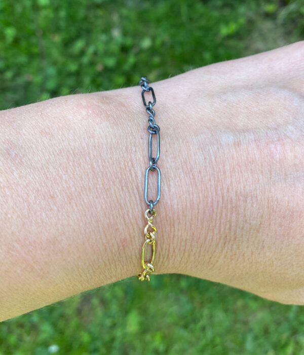 Chains - Armbånd Sort Sølv og Guld - Billede 2