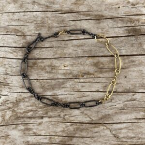 Chains - Armbånd Sort Sølv og Guld