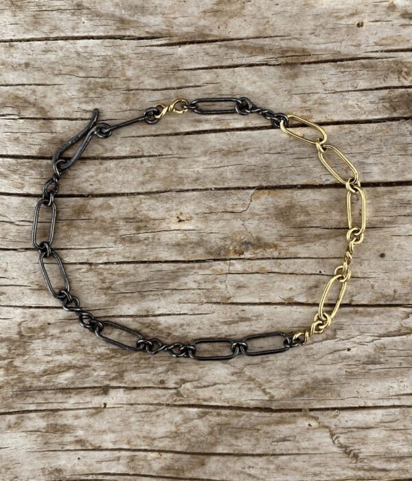Chains - Armbånd Sort Sølv og Guld